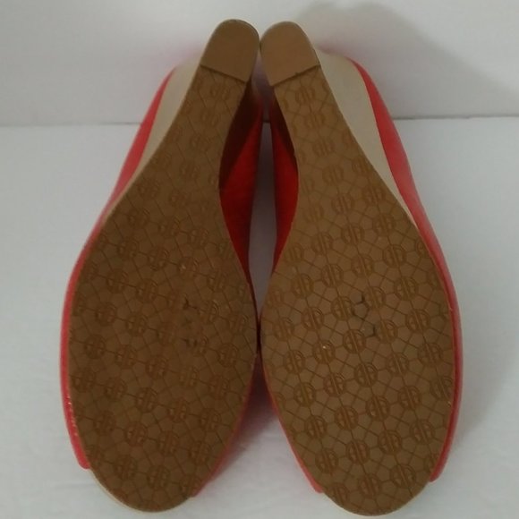 Lilly Pulitzer Orange Wedge Shoes Size 8.5 - Picture 12 of 13